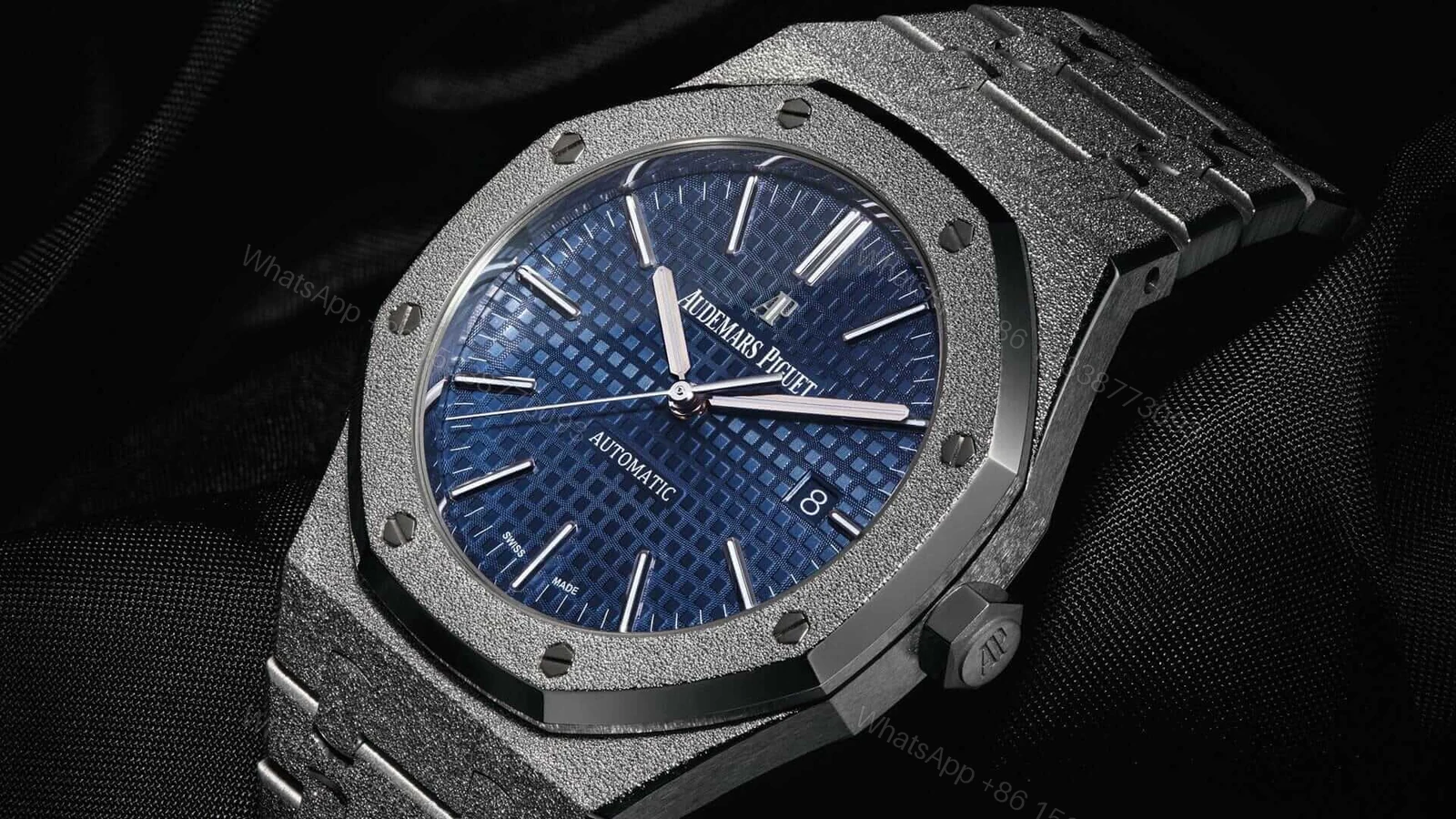 View 3 of Audemars Piguet Super Clone Frosted AP Blue Watch