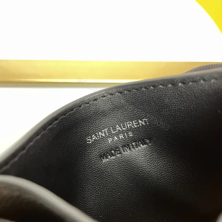 View 4 of Compact Leather Cardholder with YSL Hardware