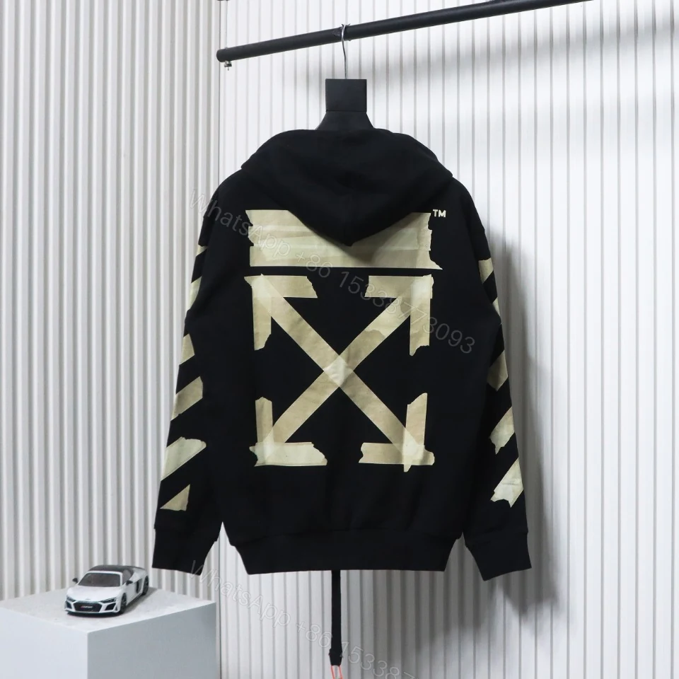 Off-White Yellow Rubber Strip Zipper Hoodie — view 1