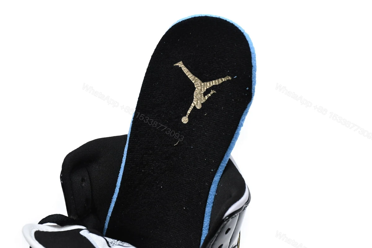 View 3 of Air Jordan 1 Mid Patent Black White Gold 852542-007