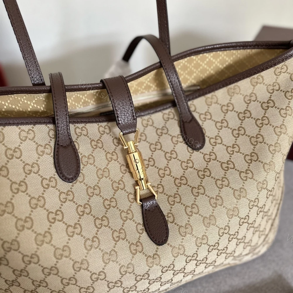 View 4 of Gucci Jackie Large Tote Bag Sand And Dark Brown 45Cm