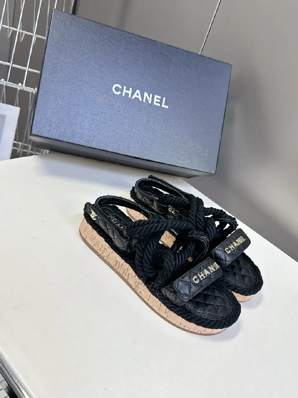 View 6 of Quilted Espadrille Sandals with Luxe Rope Straps