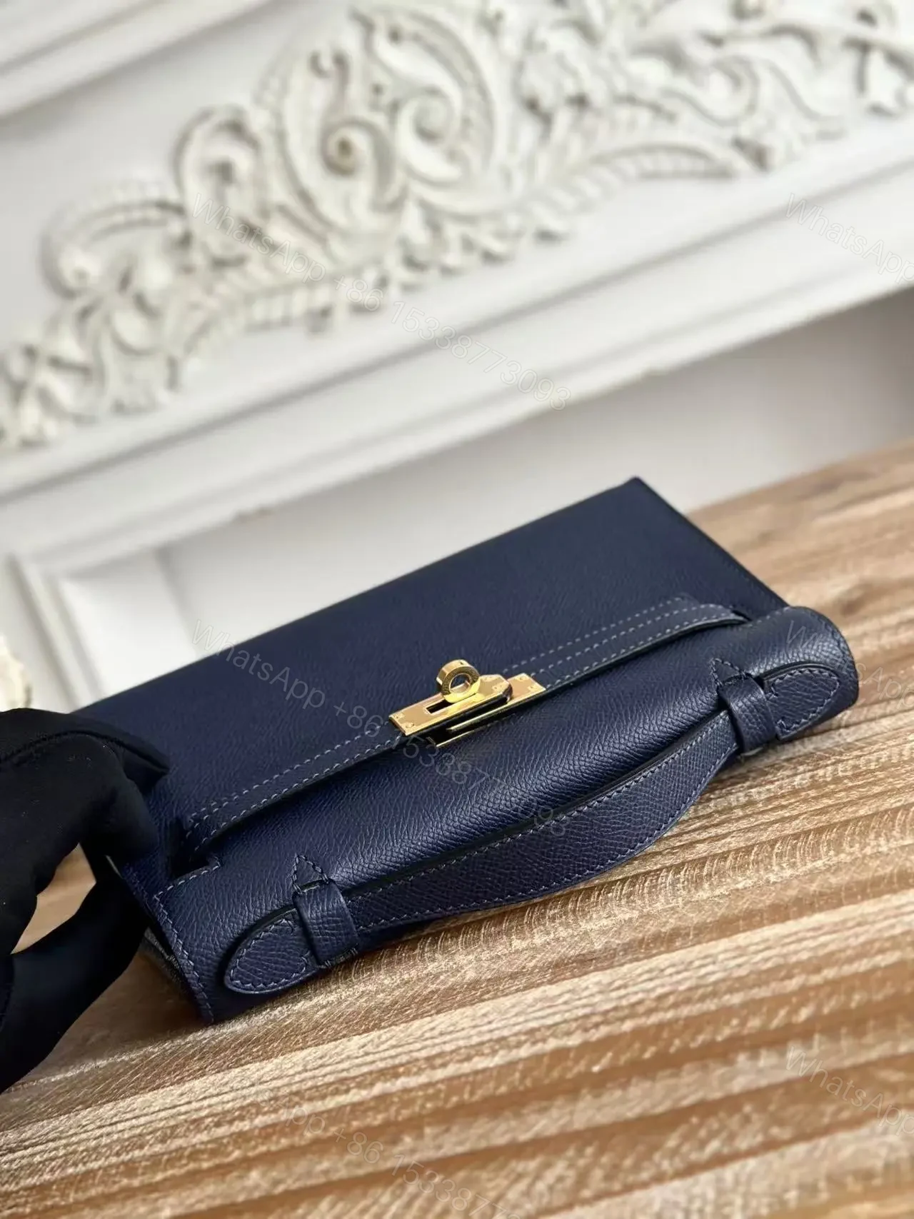 View 8 of HN MINI POCHETTE 22 IN NAVY BLUE