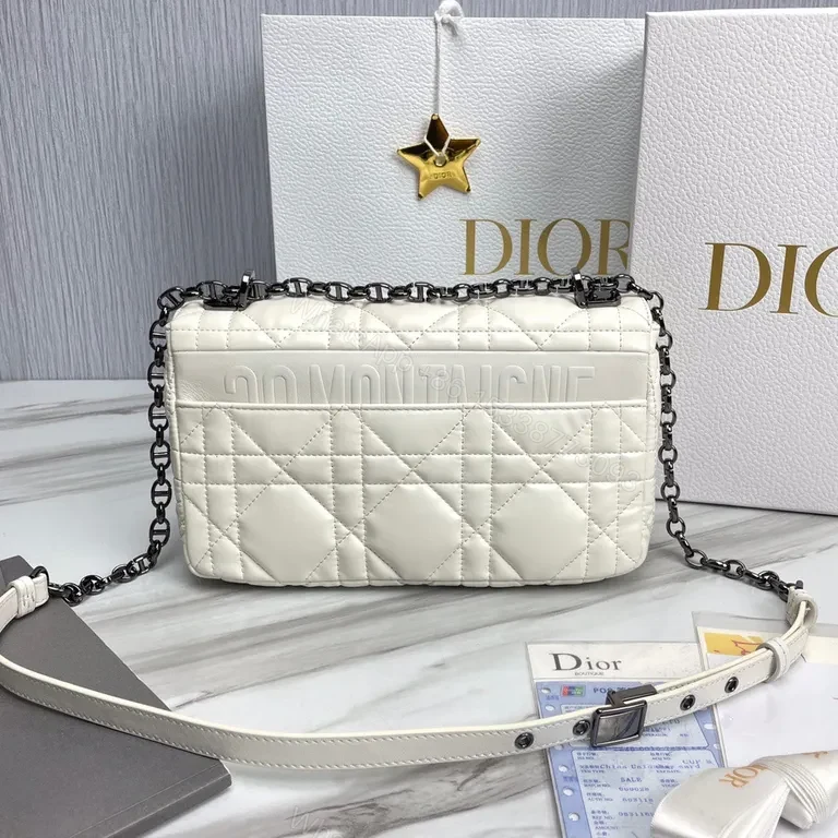 View 6 of Ivory Quilted Leather Shoulder Bag - Signature Hardware Modern Elegance