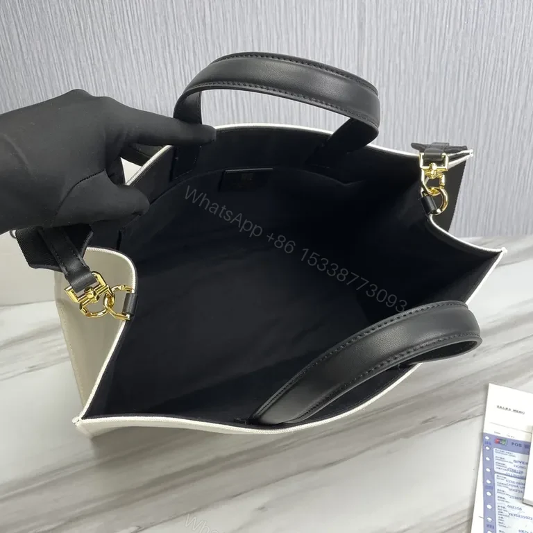 View 2 of Neutral Canvas Tote â€” Subtle Luxury, Givenchy-Inspired Carryall