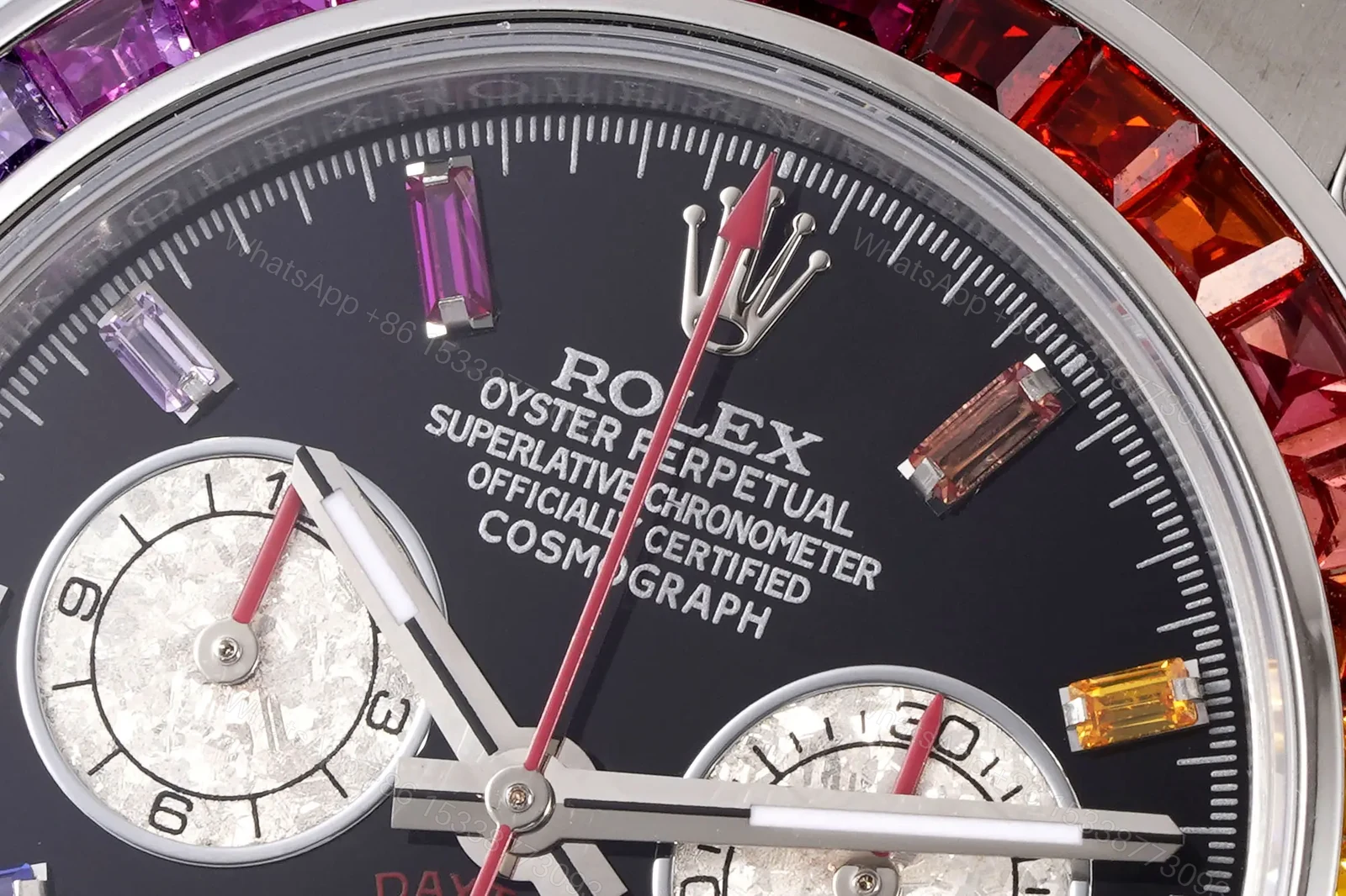 View 3 of Premium Rolex Daytona Rainbow Rubber Strap replica 40MM Black Dial Edition RG-DAYTONA-RAINBOW-RUBBER-BLACK-40