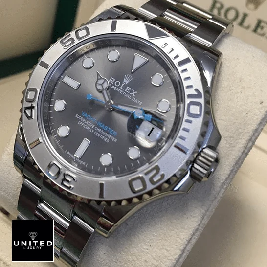 View 9 of Rolex Yacht-Master 116622-0003 Platinum & Rhodium Dial Replica