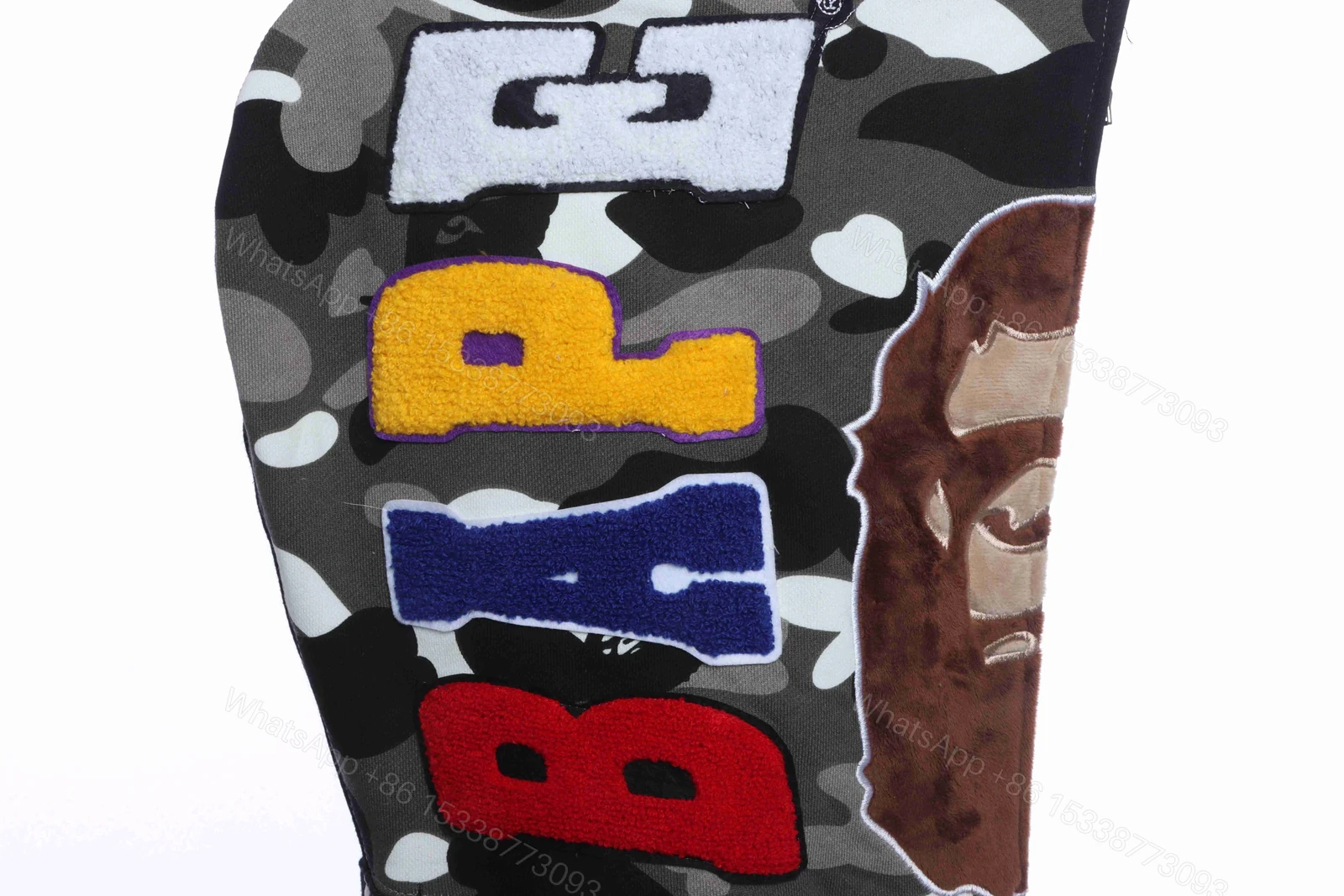 View 5 of BAPE patchwork camouflage hoodie