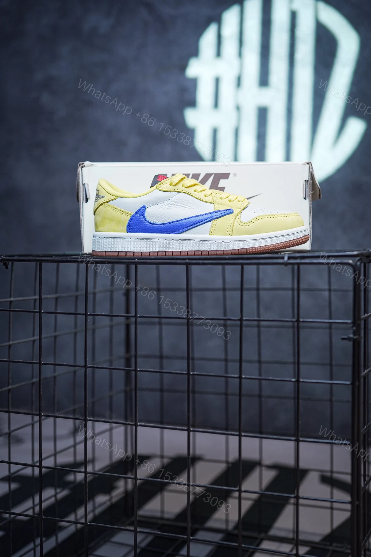View 2 of Kid Shoes TS x Air Jordan 1 Low Canary Yellow