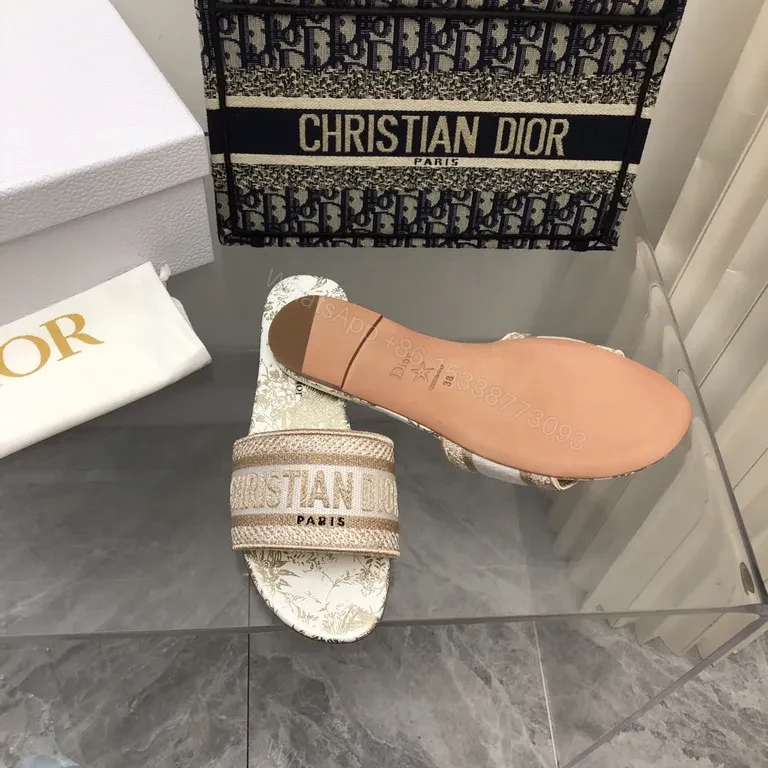 View 2 of Statement Dior Linen Sandals - Metallic Strap, Comfort Footbed