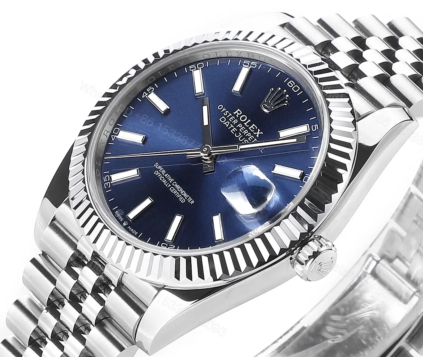 View 4 of 3A Factory Clean Factory DDF Silver Blue Datejust Classic Watch