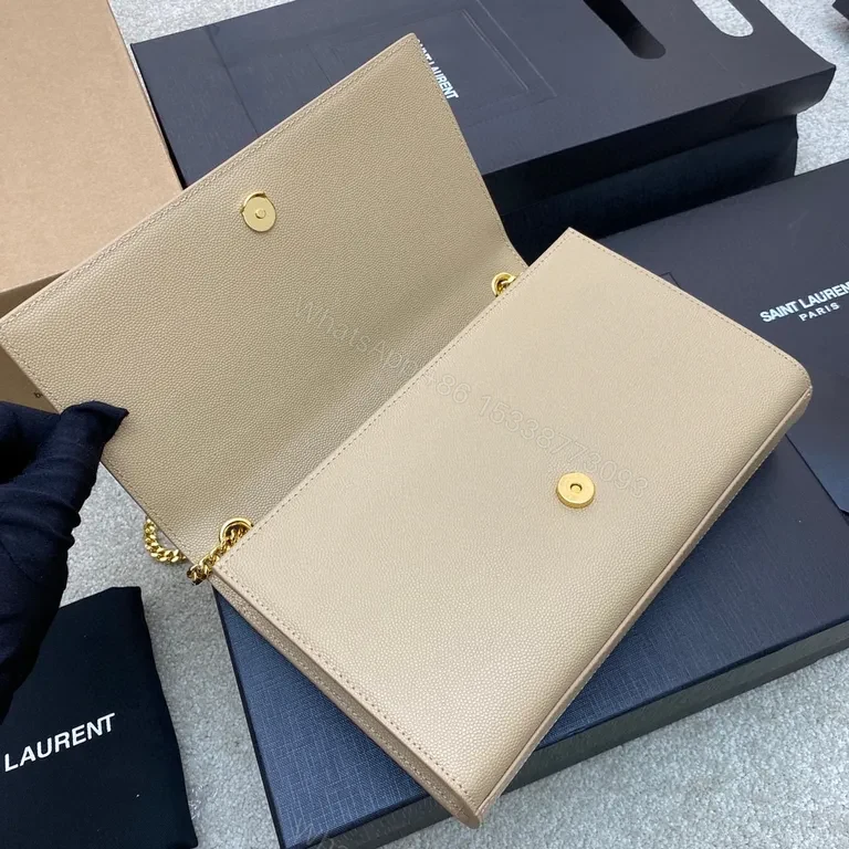 View 6 of Quietly Iconic Beige Calfskin Wallet-on-Chain by Saint Laurent