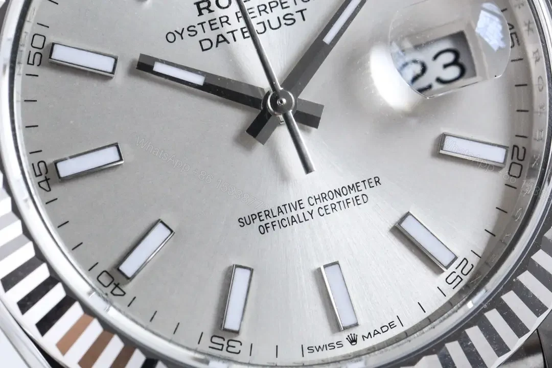 View 5 of Fake Rolex Datejust Silver Index Best Jubilee Bracelet 41MM 126334-0024