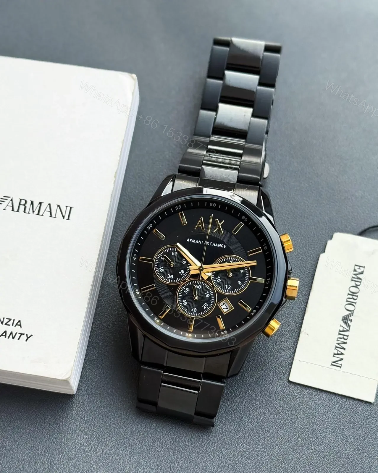 View 4 of Armani exchange Black Dail
