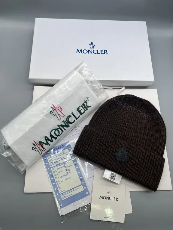 View 9 of Beige Moncler Ribbed Beanie â€” Premium Warmth & Subtle Luxury