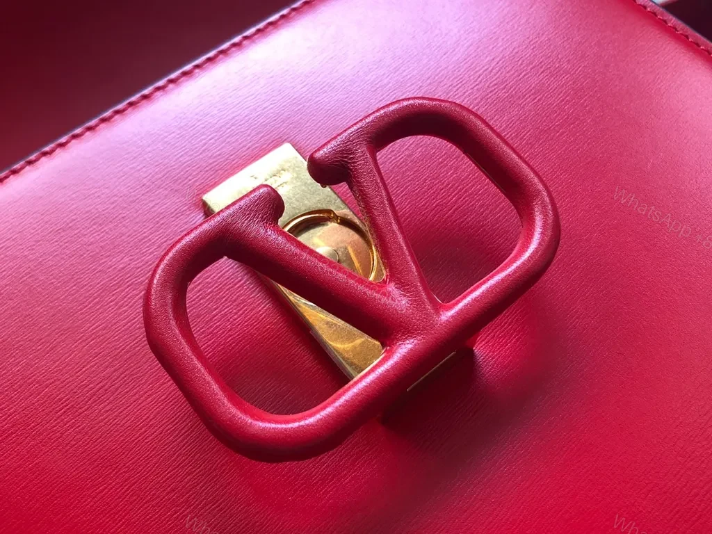 View 8 of Rosso Valentino Leather Shoulder Bag: Bold Red, Everyday Versatility