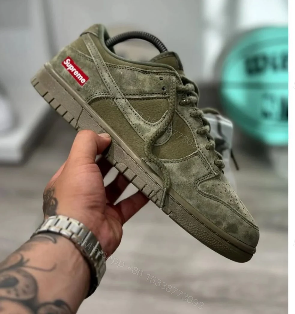 View 4 of First Copy Nike SB Dunk Supreme Olive Green