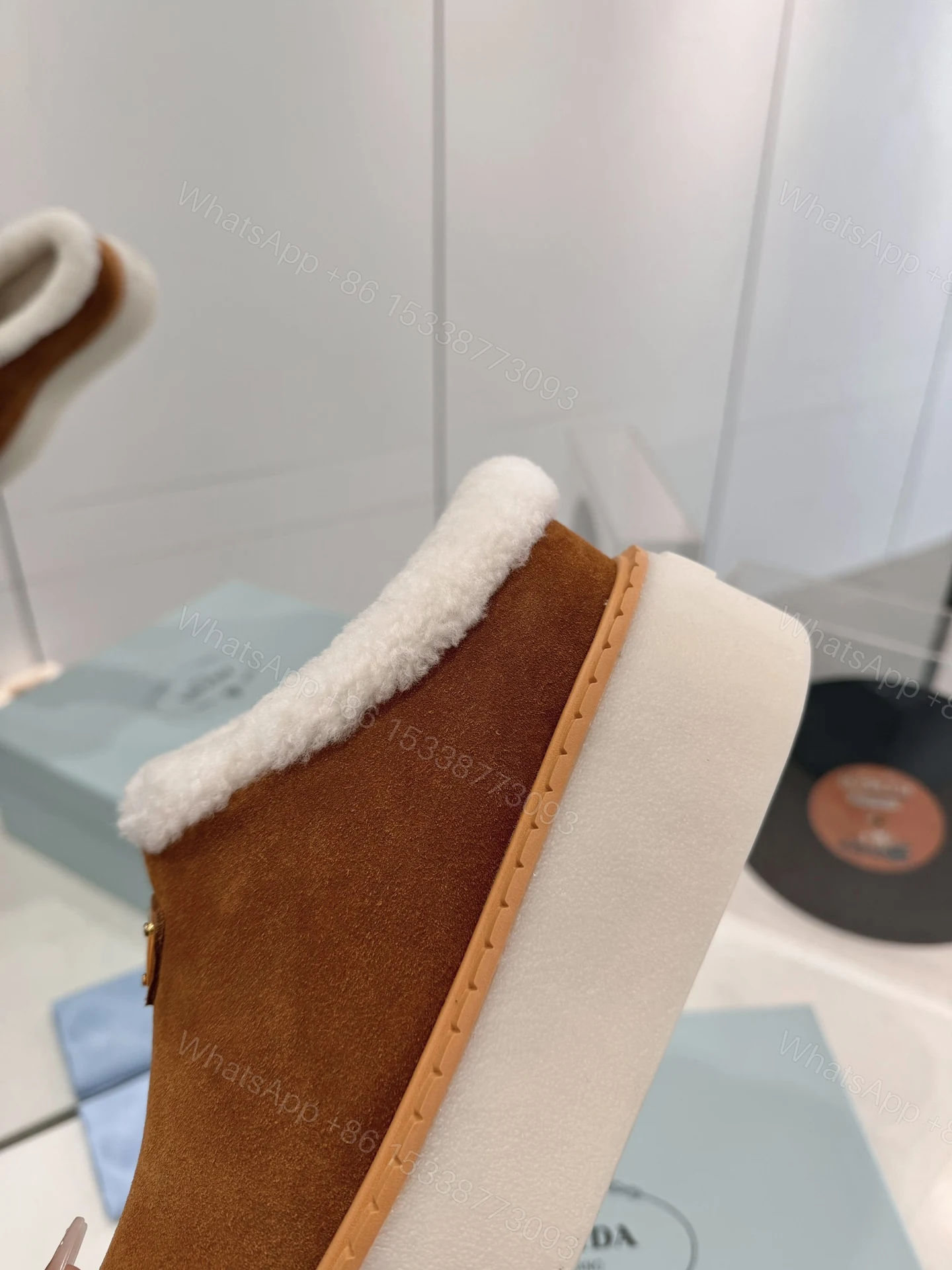 View 6 of PRADA SUEDE MULES CINNAMON 1S715N X0O F0401 F ZG50