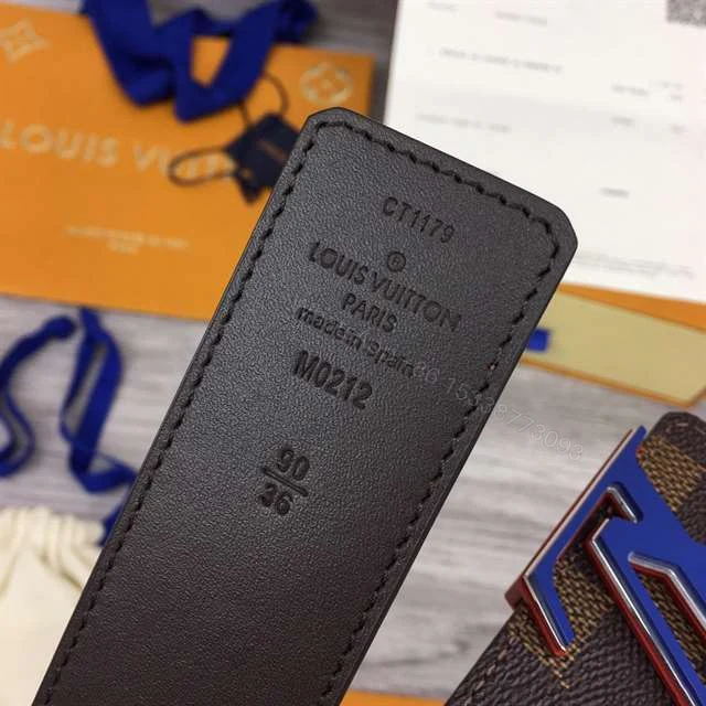 View 5 of LOUIS VUITTON INITIALES 40MM REVERSIBLE DAMIER EBENE CANVAS BELT – B85