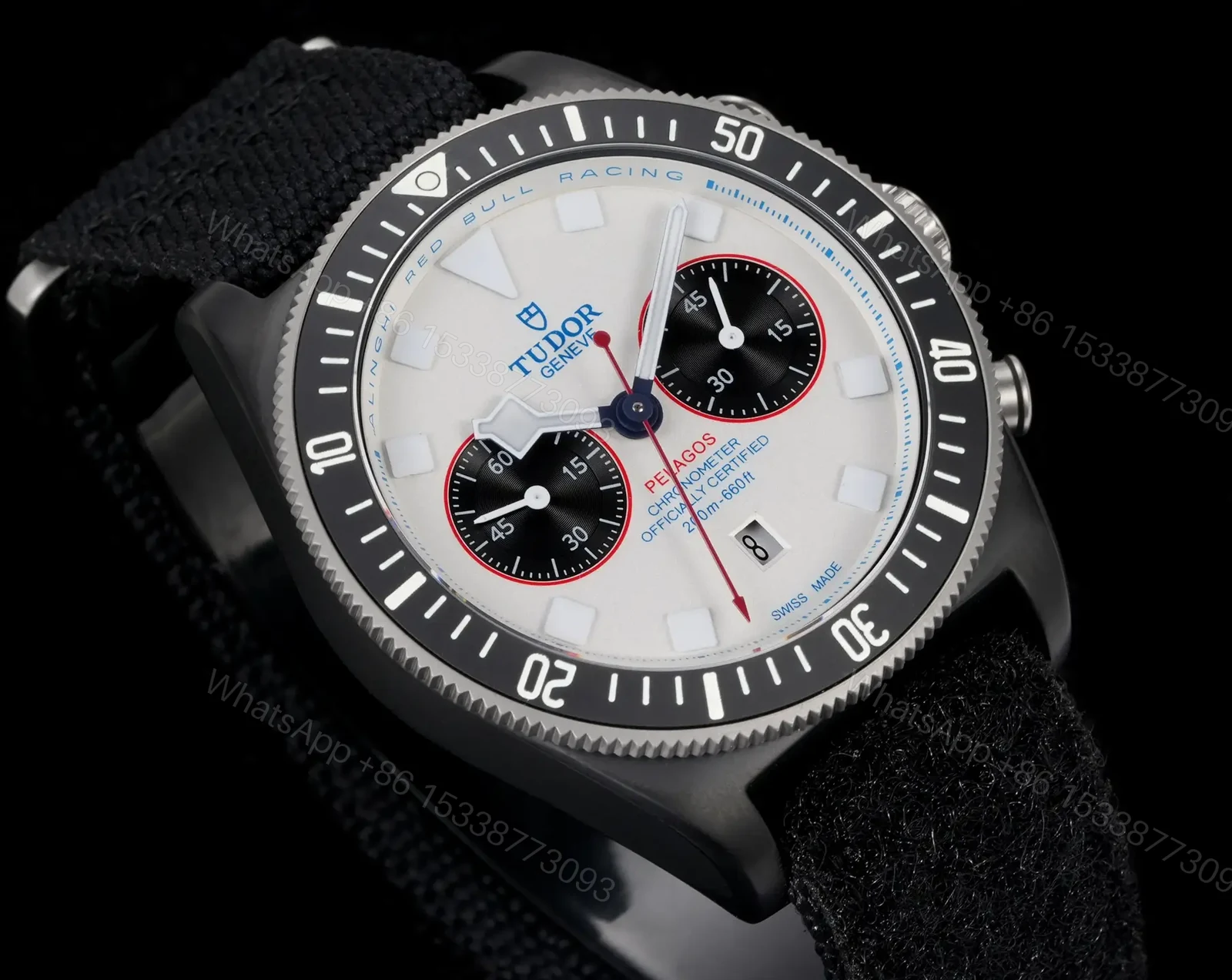 View 2 of Tudor FXD White Dial Chronograph Black Fabric Strap Ultimate 43MM M25807KN-0001