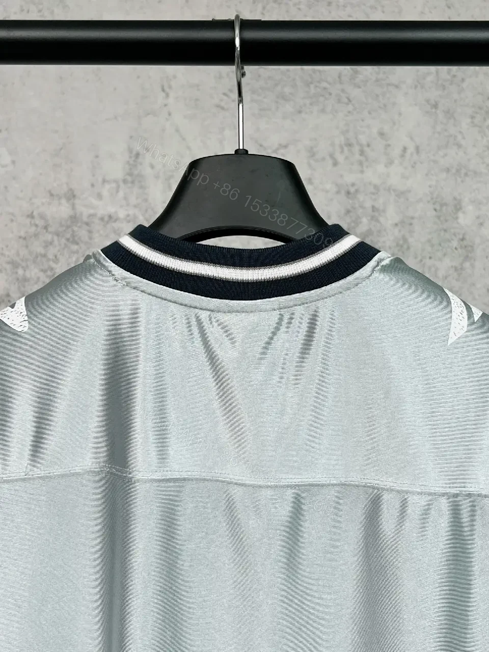 View 2 of Metallic Silver Balenciaga-Style Jersey: Bold Graphic, Relaxed Fit