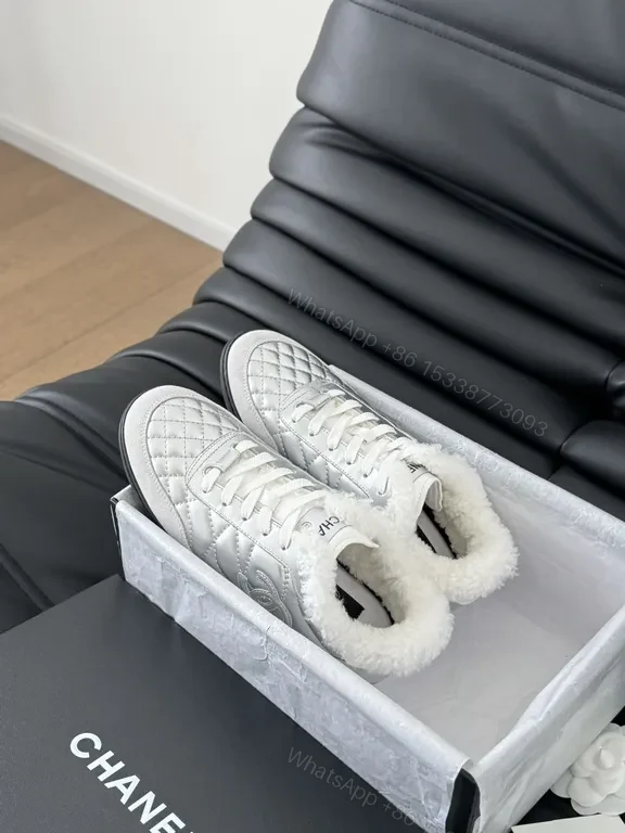 View 2 of Chanel-Inspired Quilted High-Tops with Plush Shearling