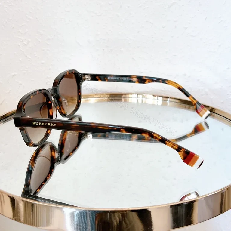 View 8 of Burberry Black Acetate Sunglasses: Gradient Blue Lenses