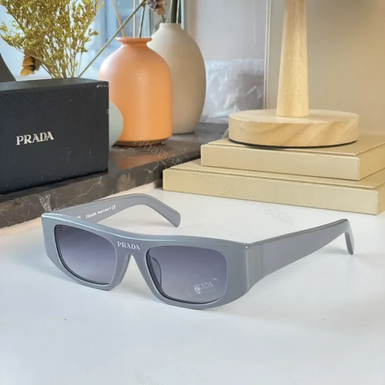 View 8 of Bold Prada Sunglasses: Black Acetate, Rectangular, UV400 Protection
