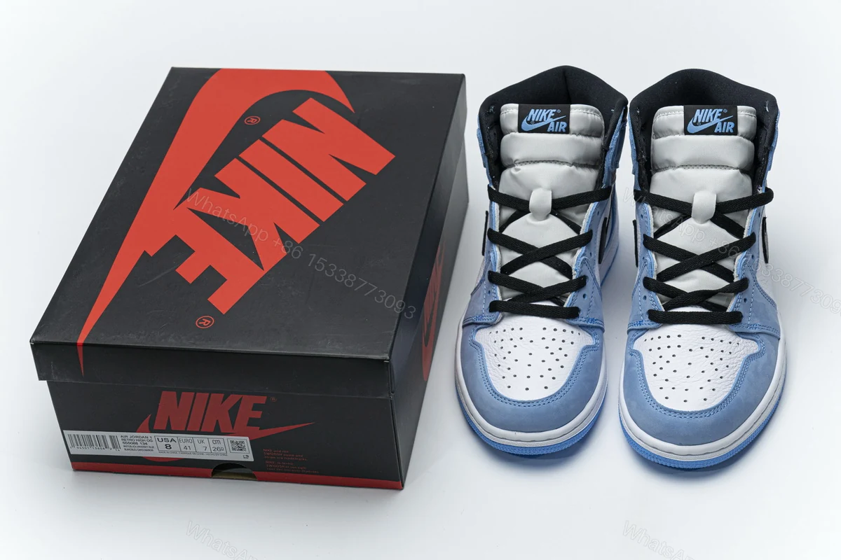 Air Jordan 1 Retro High White University Blue Black 555088-134(High quality) — view 2