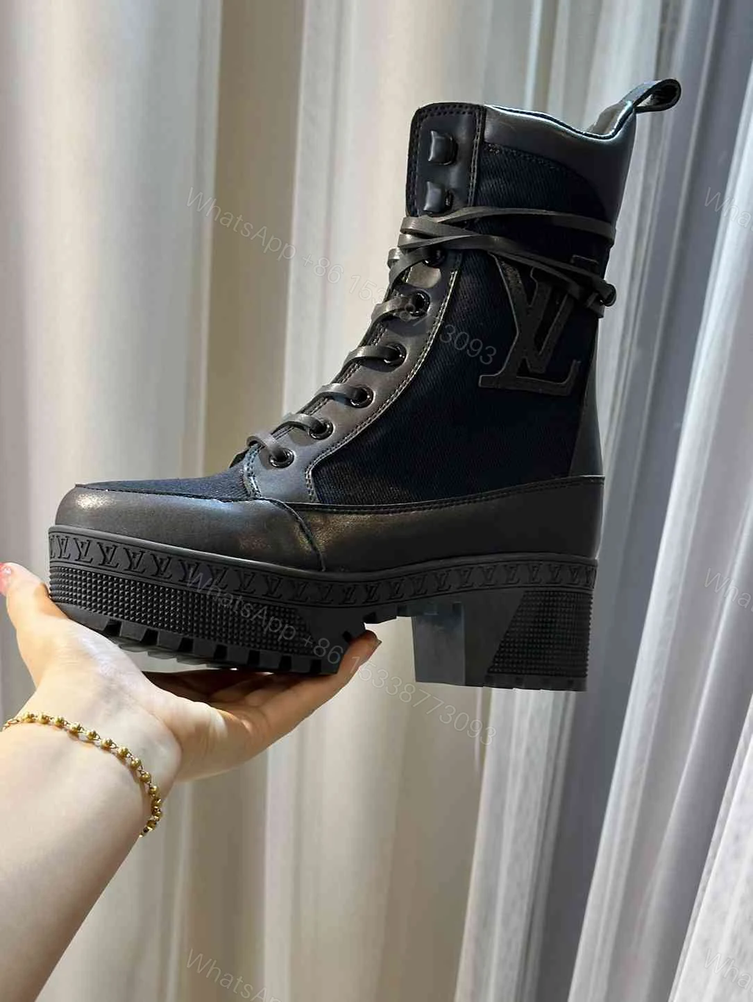 View 2 of LOUIS VUITTON LAUREATE PLATFORM DESERT BOOT BLACK 1AC7RO