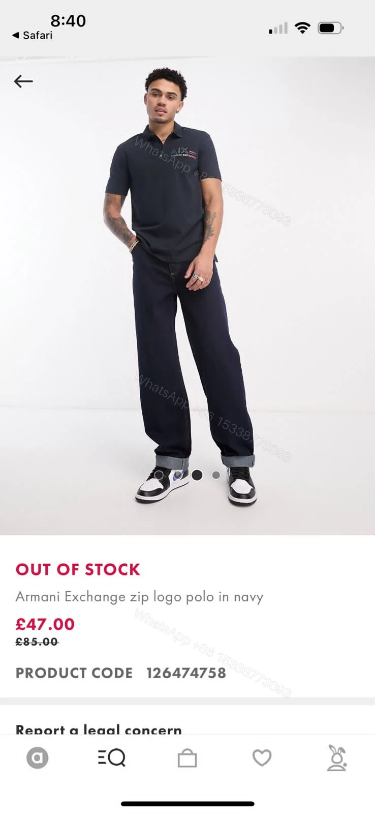 View 8 of First Copy ARMANI Very Premium Cotton Lycra Polo Collection