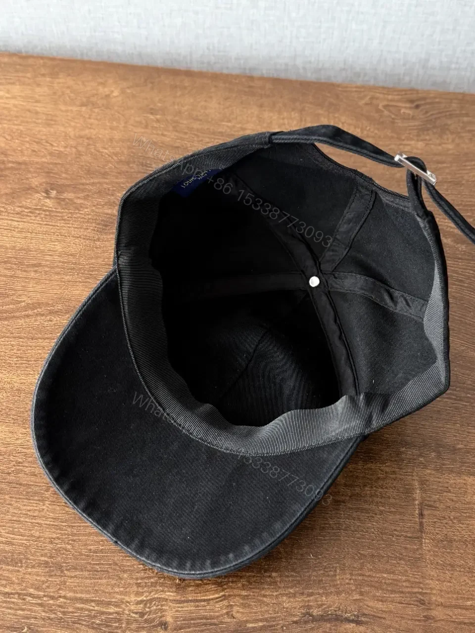 View 3 of Black Cotton Cap, Subtle Luxe, Designer-Inspired Cap