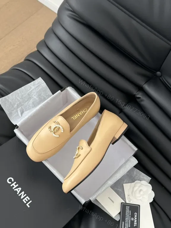 View 5 of Beige Leather Mules â€“ Chanel-Inspired, Lux Comfort Flats