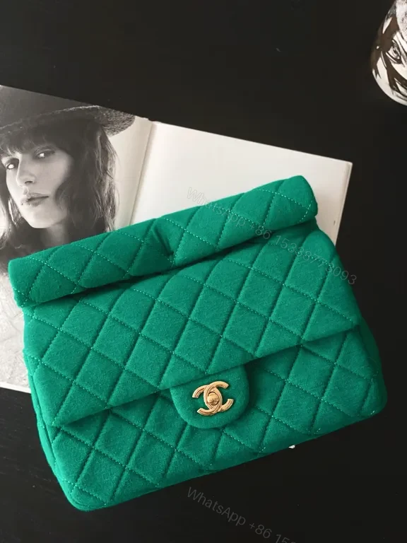 View 7 of Emerald Quilted Purse: Gold-Closure, Structured Luxe Bag