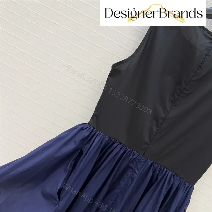 View 8 of LOEWE Black and Blue Bi-Color Cotton Dress
