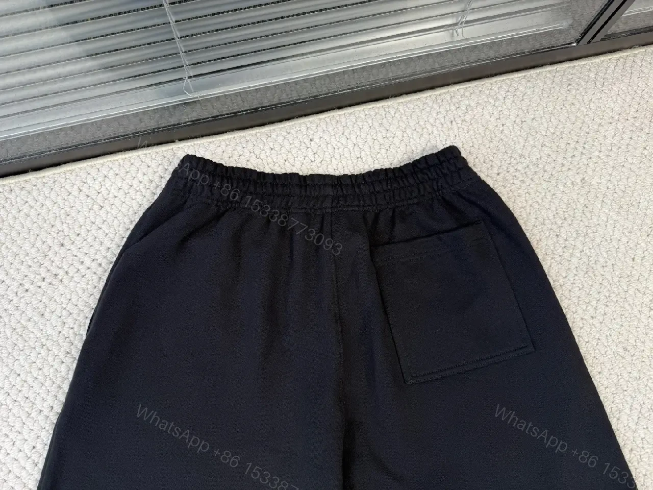 View 8 of Black Cotton Streetwear Shorts, Burberry Logo, London 1856