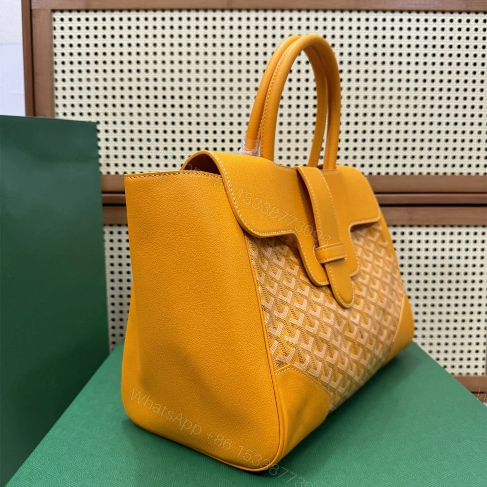 View 4 of 高仿Goyard*SAIGOC5手提托特包雙拼黃色大號免檢版