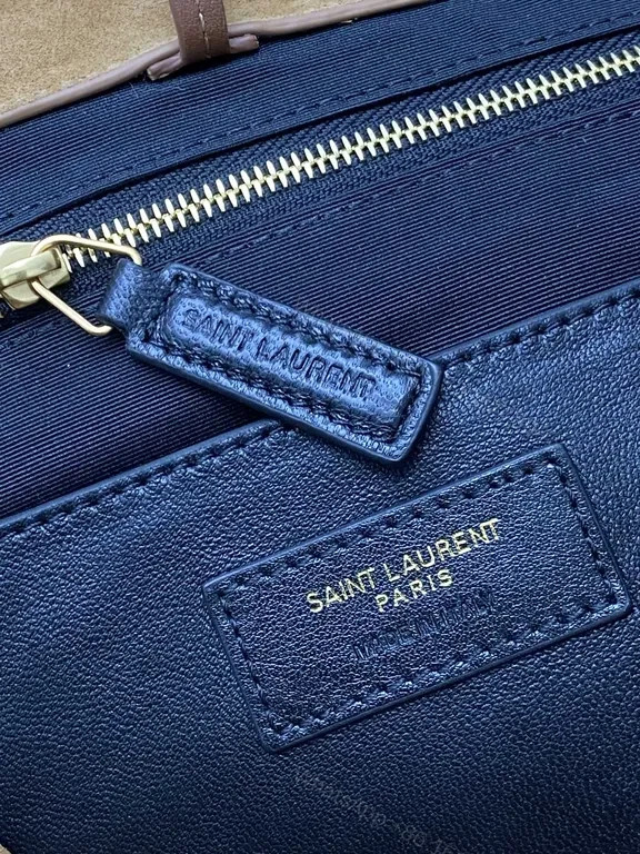 View 3 of Soft Suede Quilted Tote with Gold YSL Emblem â€” Everyday Luxury