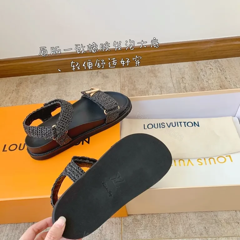View 9 of Charcoal Woven Sandal - Gold LV-Accent, Cushioned Footbed