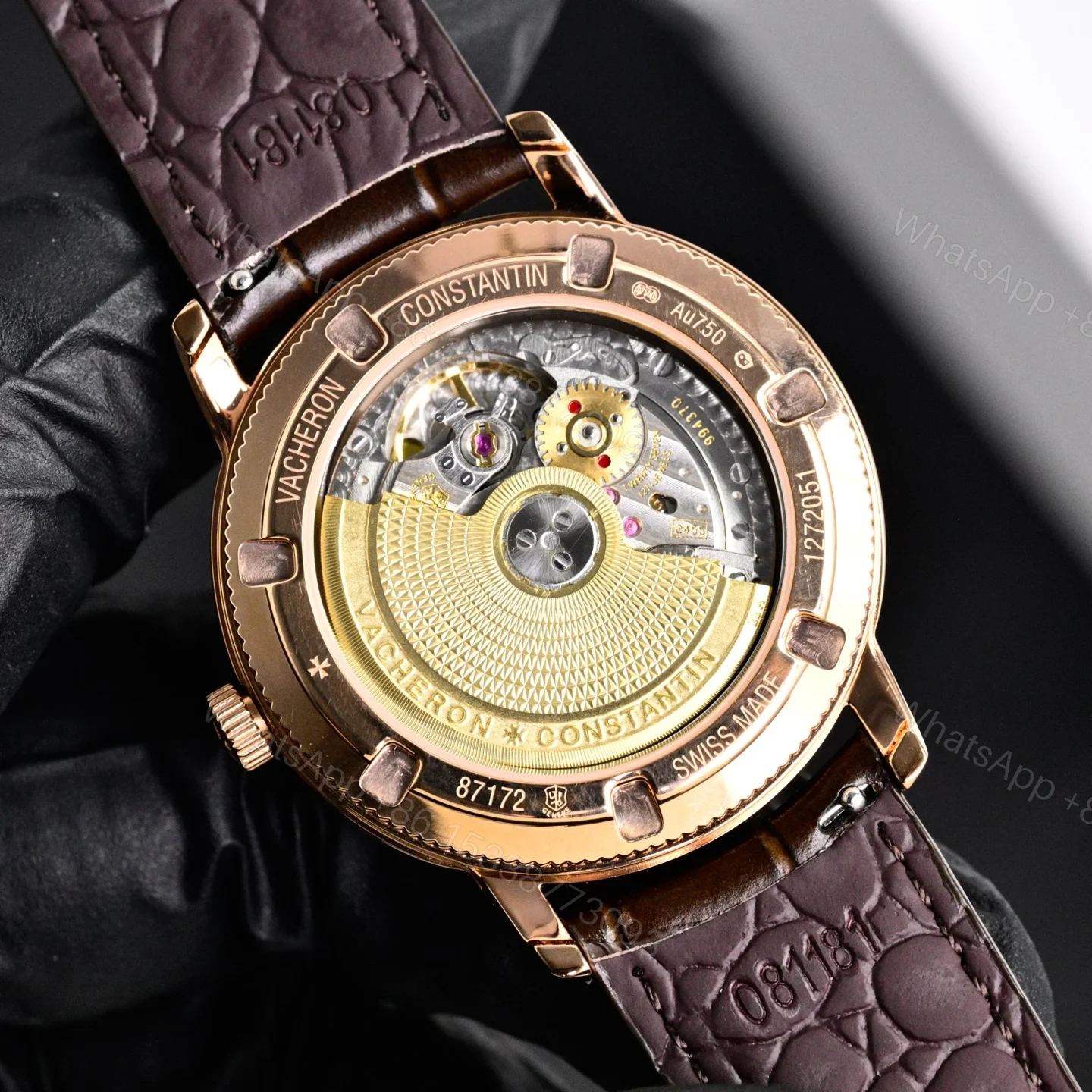 View 8 of Vacheron Constantin Traditionnelle Small Seconds Men’s Watch – 18K Rose Gold Diamond Bezel 82572/000R-9604