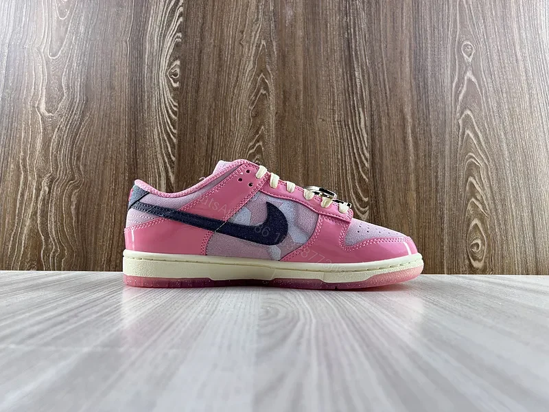 View 2 of Chunky Pink & Navy Nike-Inspired Luxury Sneaker, All-Day Comfort