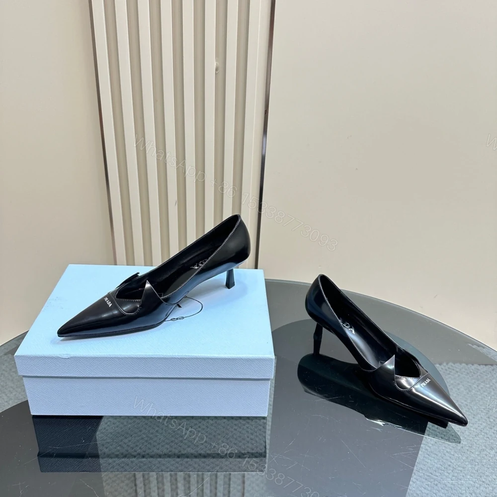 View 7 of 高仿Prada*1I976N尖頭走秀款高踭鞋5.5CM黑色免檢版
