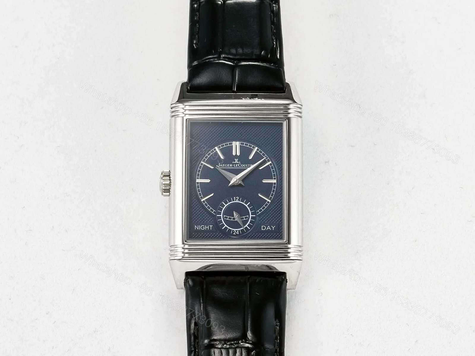View 16 of Reverso Tribute Duoface Small Seconds SS MGF Best Edition White Dial on Black Leather Strap A854A
