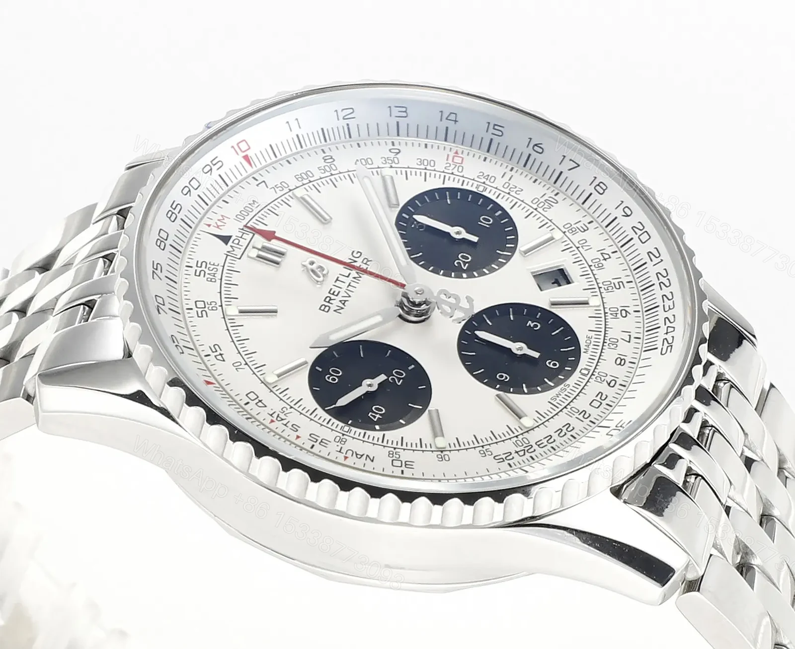 View 4 of Breitling Navitimer 1 B01 Chronograph – Silver Dial, Stainless Steel Bracelet, 43mm Case, Updated B01 Movement