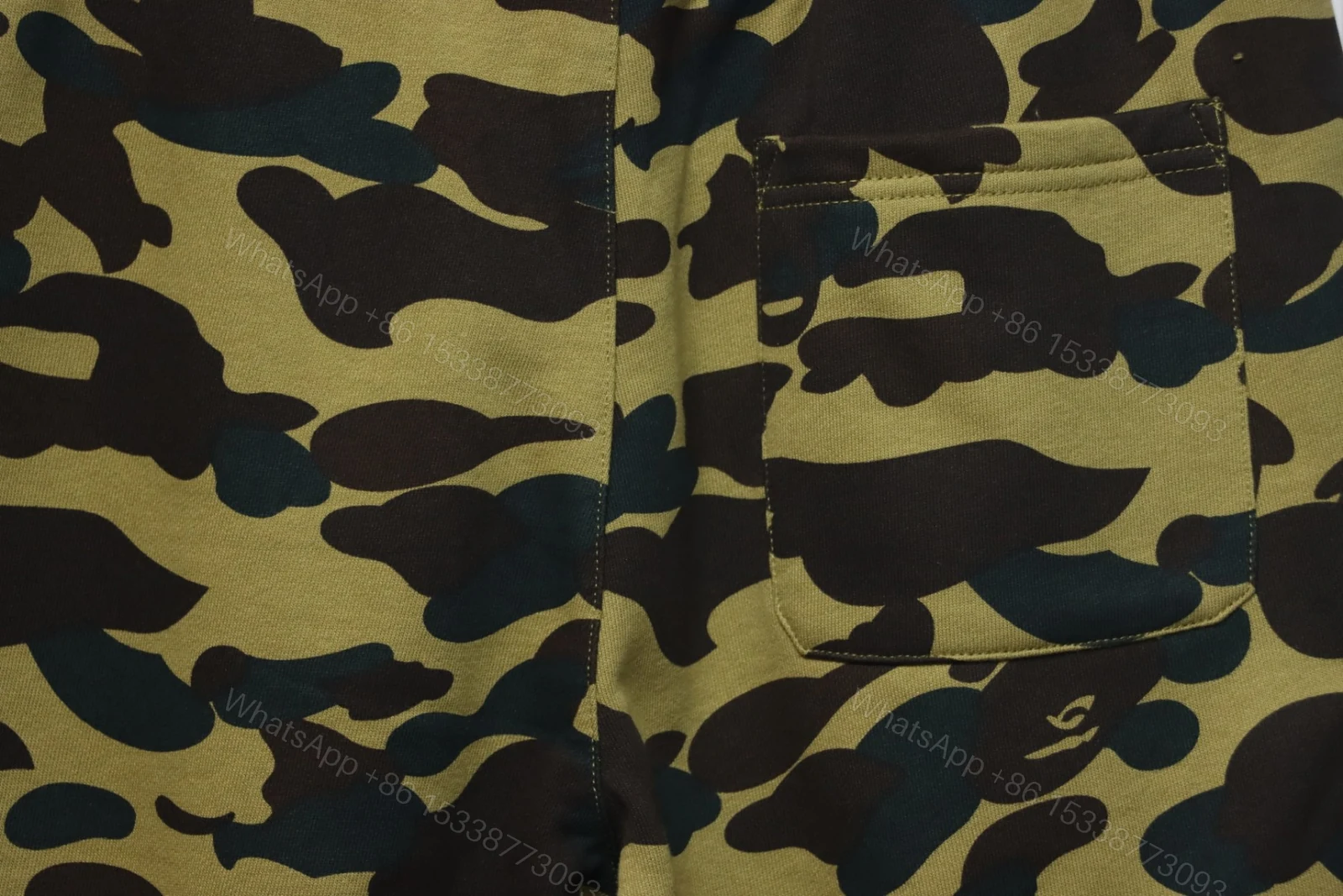 View 8 of Bape Camo Shark Shorts Pink Green