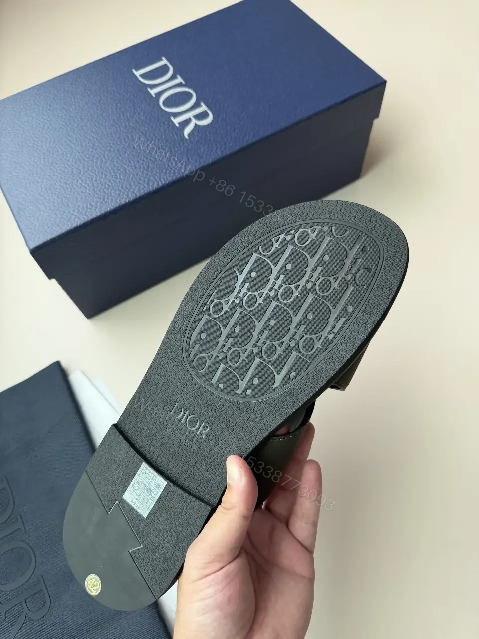 View 8 of Minimalist Leather Slides with Signature Hardware, Modern Comfort