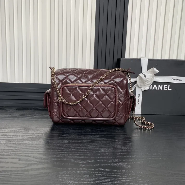 View 6 of Chic Burgundy Quilted Crossbody: Luxury Everyday Bag