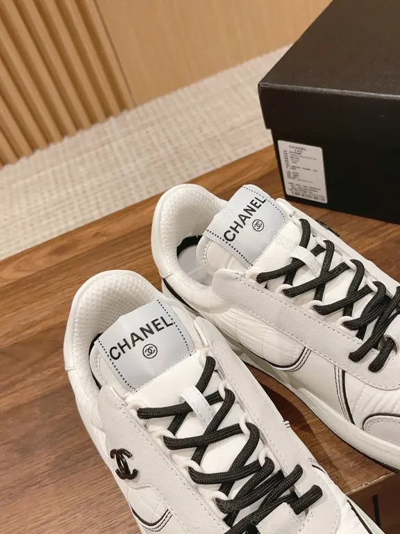 View 2 of White Luxe Chanel-Inspired Cloud Sneakers: Sculpted Comfort