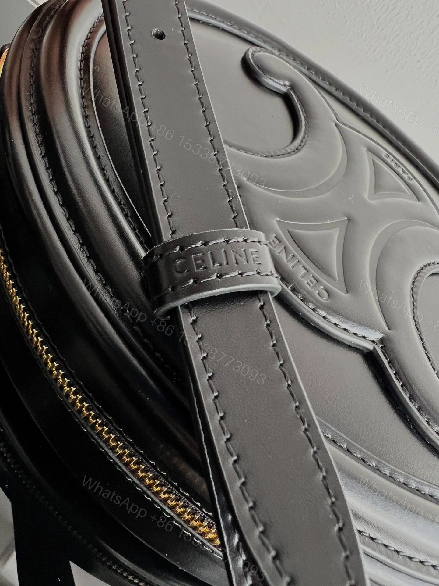 View 4 of CELINE CROSSBODY BAG OVAL PURSE CUIR TRIOMPHE IN SMOOTH CALFSKIN BLACK