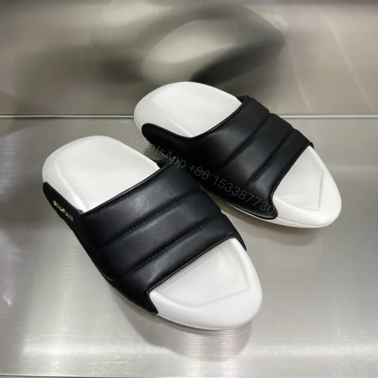 View 2 of Monochrome Balmain Slides: Premium Leather Comfort